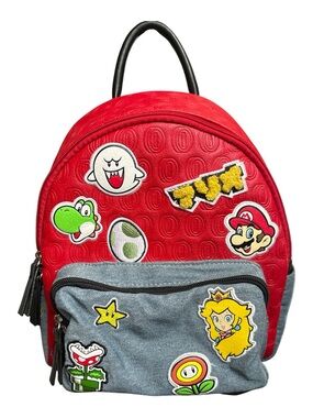 Bioworld Super Mario Icon Patches Embossed Mini Backpack.